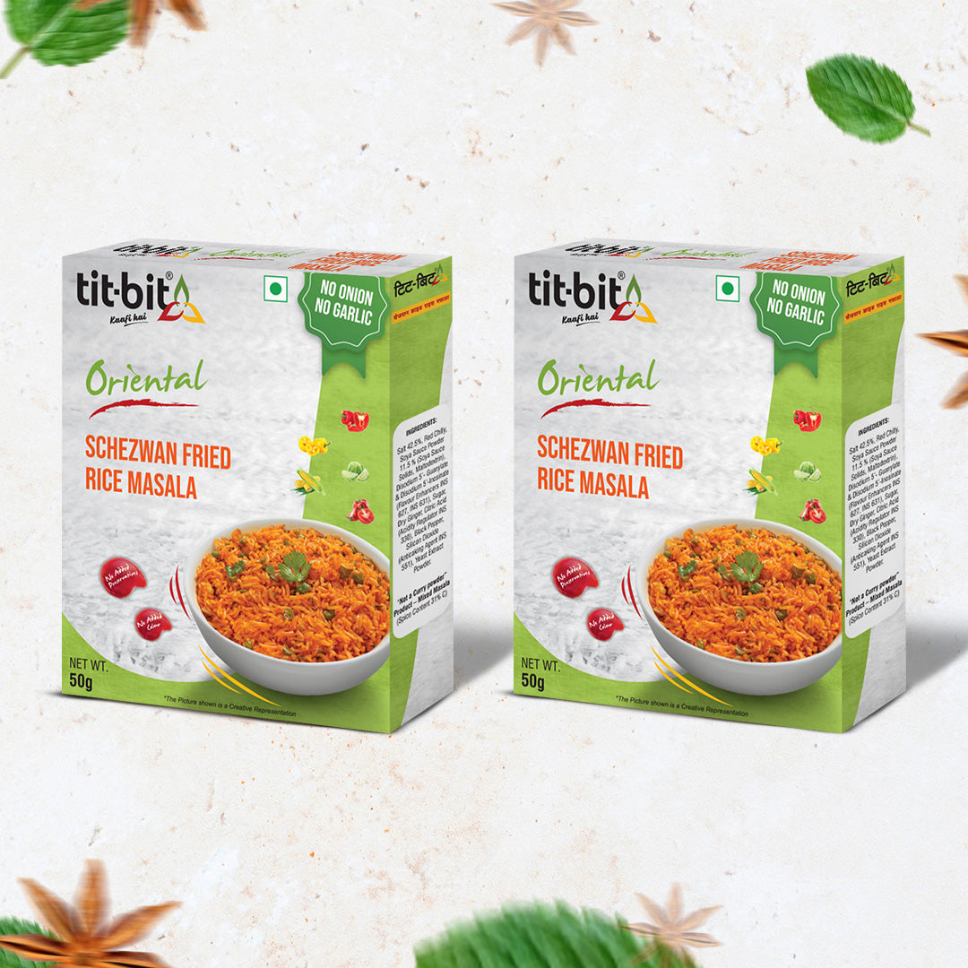 Tit-Bit ORIENTAL-[No Onion No Garlic] Schezwan Fried Rice Masala-50 gm (Pack of 2)